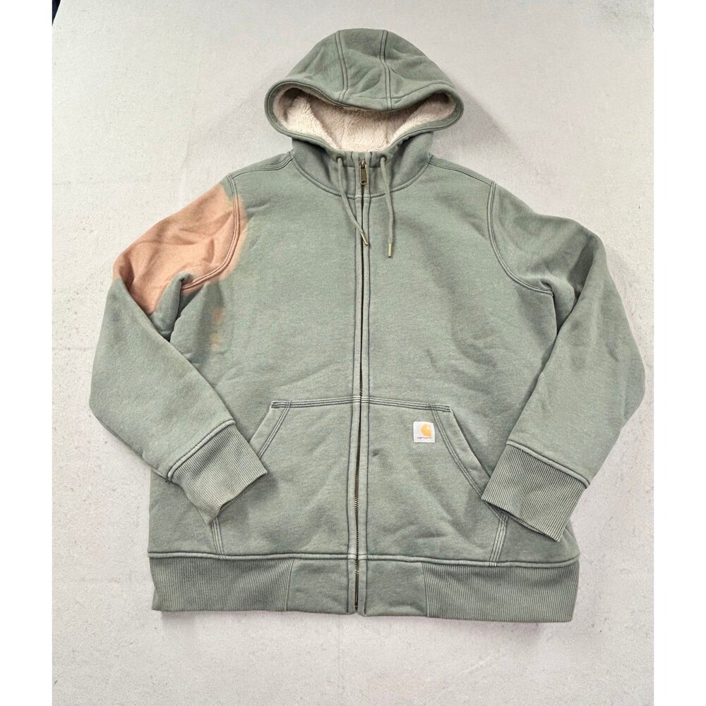 Carhartt Clarksburg Sherpa Limed Hoodie Womens Large Army Green 102787